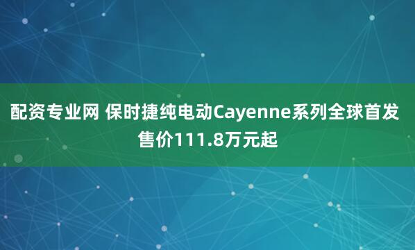 配资专业网 保时捷纯电动Cayenne系列全球首发 售价111.8万元起